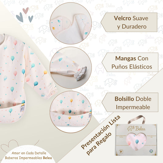 Babero Manga Larga Globos