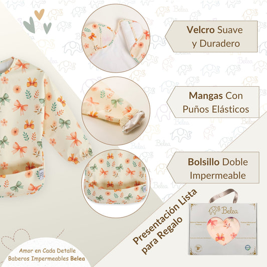 Babero Manga Larga Lazos