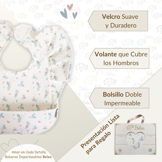 Babero Volantes Flores