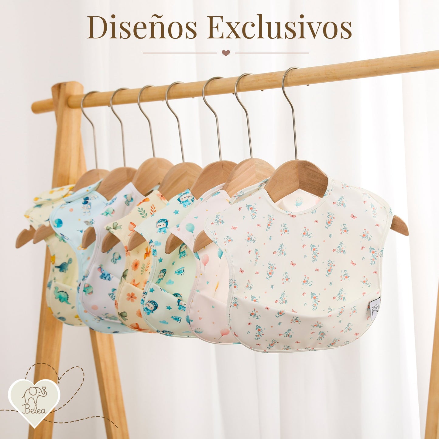 Pack Baberos Sin Mangas – Elefantes y Globos | BeleaKids