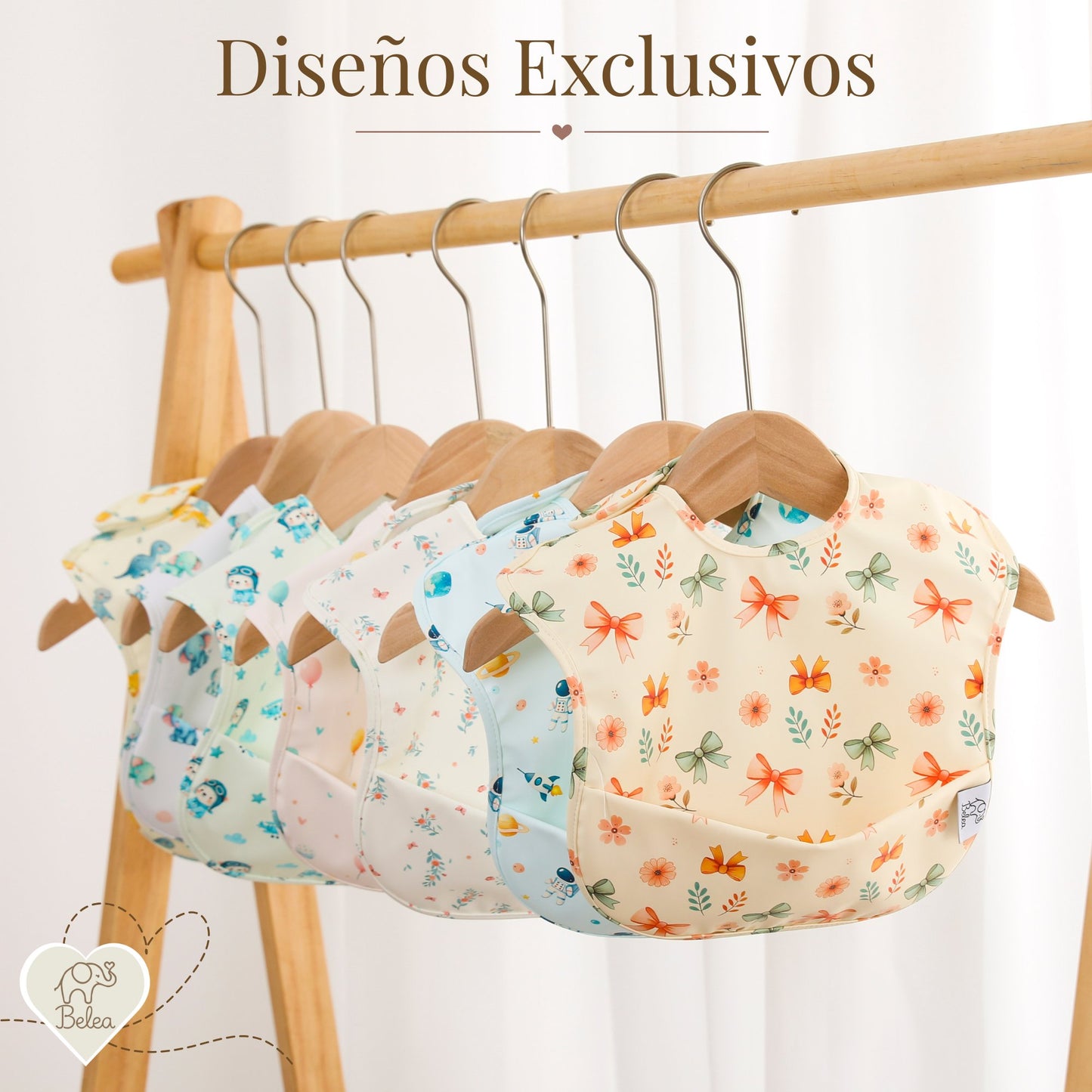 Pack Baberos Sin Mangas – Flores y Lazos | BeleaKids