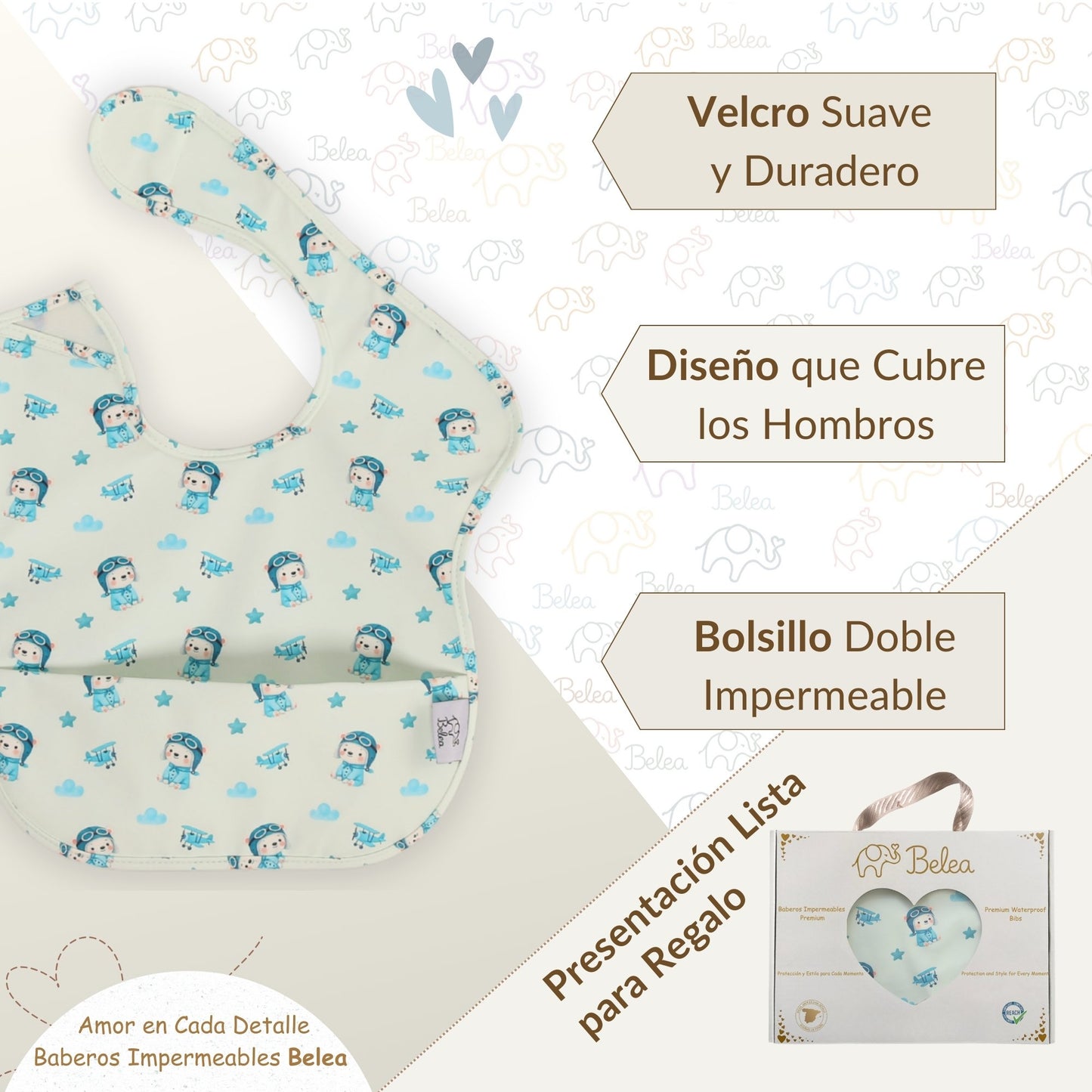 Pack Baberos Sin Mangas – Astronautas y Ositos | BeleaKids