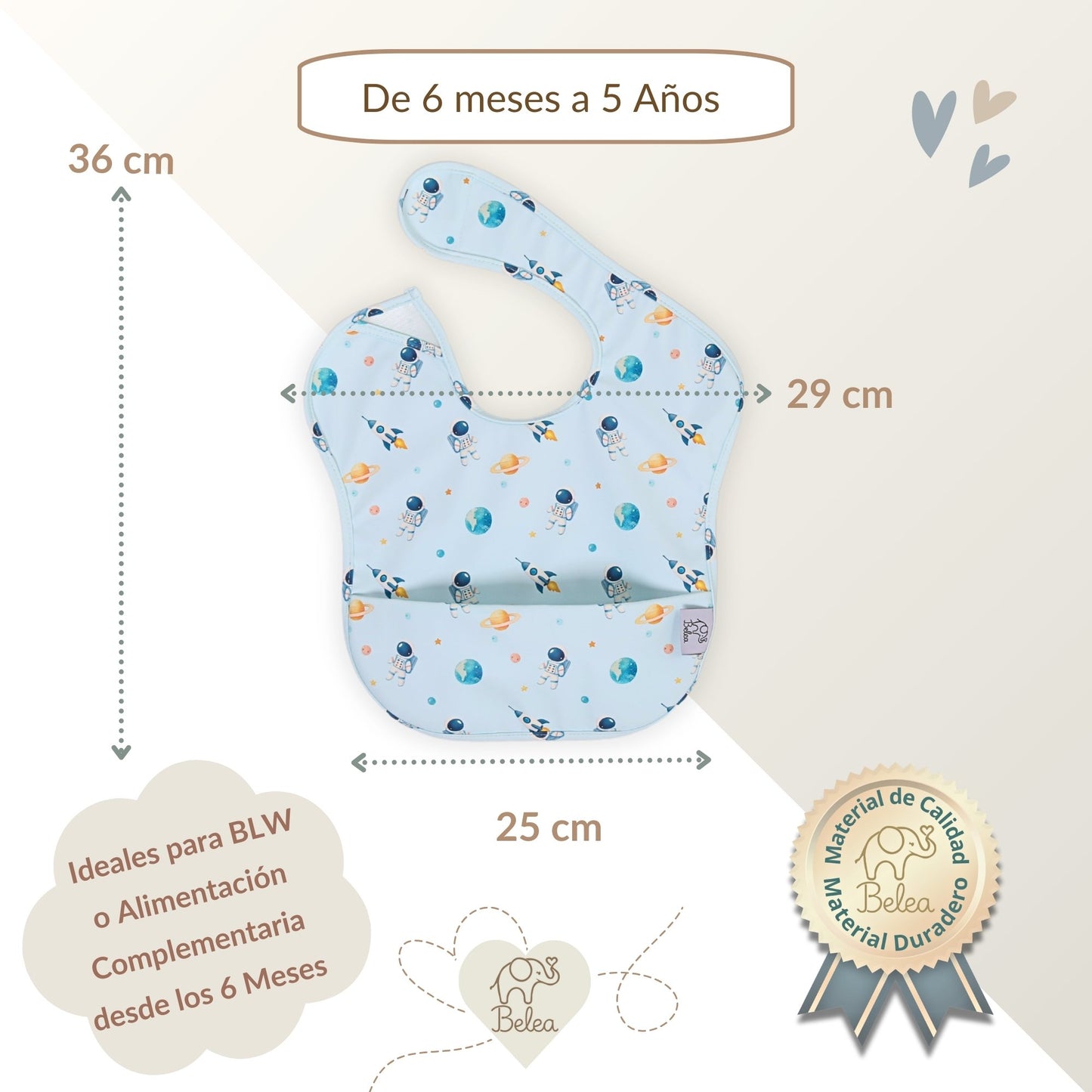 Pack Baberos Sin Mangas – Astronautas y Ositos | BeleaKids