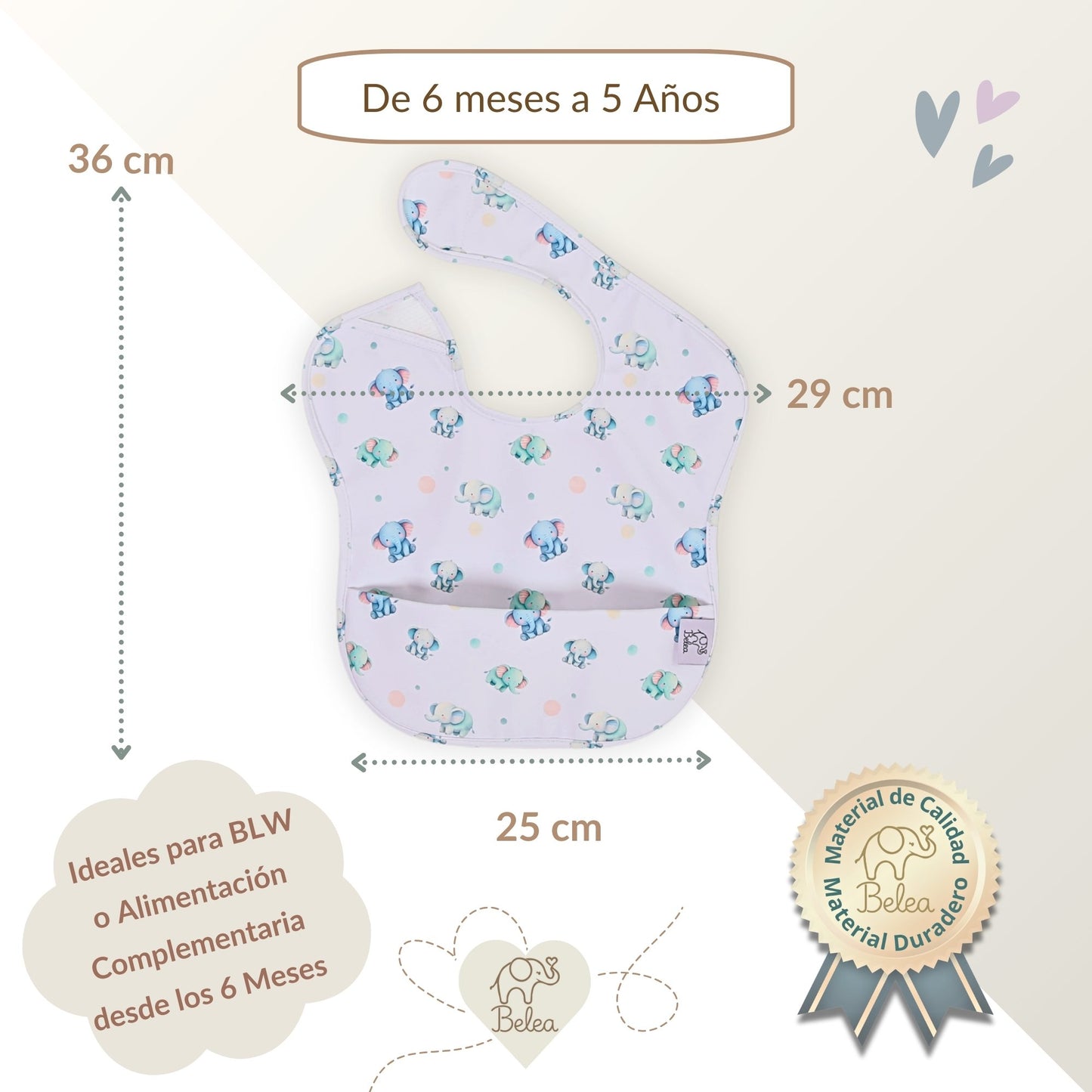 Pack Baberos Sin Mangas – Elefantes y Globos | BeleaKids