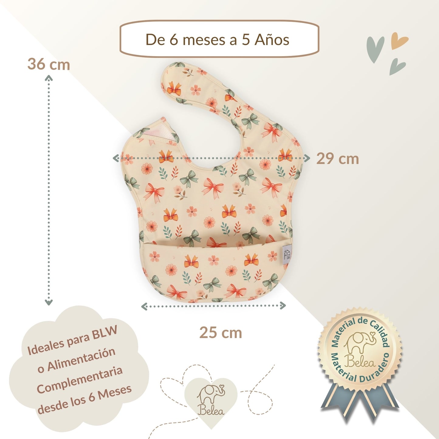 Pack Baberos Sin Mangas – Flores y Lazos | BeleaKids