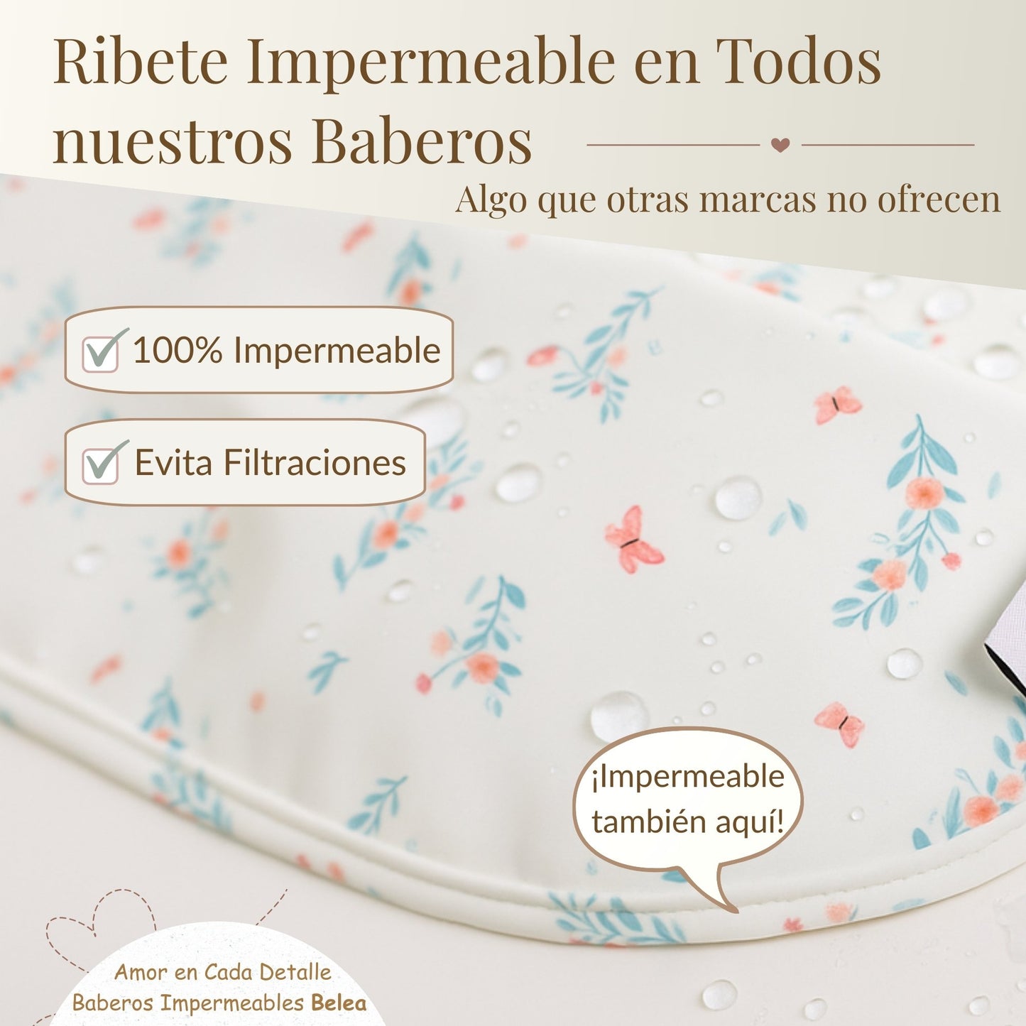 Pack Babero Manga Larga + Babero con Volantes – Flores | BeleaKids