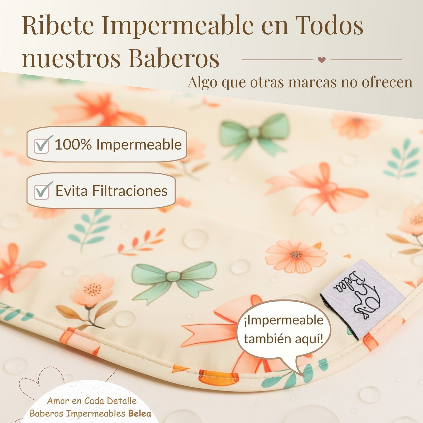 Pack Babero Manga Larga + Babero sin Mangas – Lazos | BeleaKids