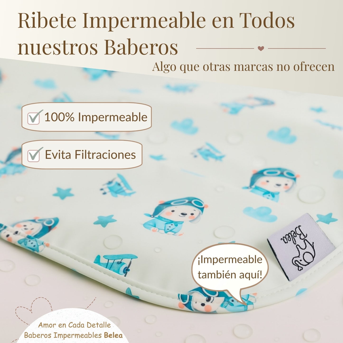 Pack Babero Manga Larga + Babero sin Mangas – Ositos | BeleaKids