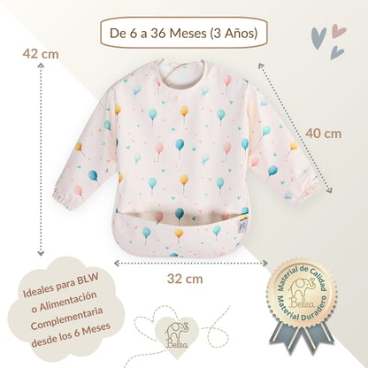 Babero Manga Larga Globos
