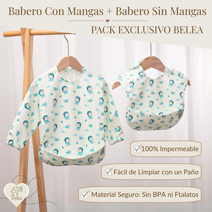 Pack Babero Manga Larga + Babero sin Mangas – Ositos | BeleaKids