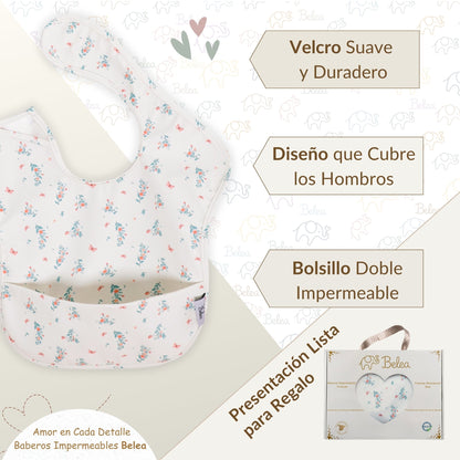 Pack Baberos Sin Mangas – Flores y Lazos | BeleaKids